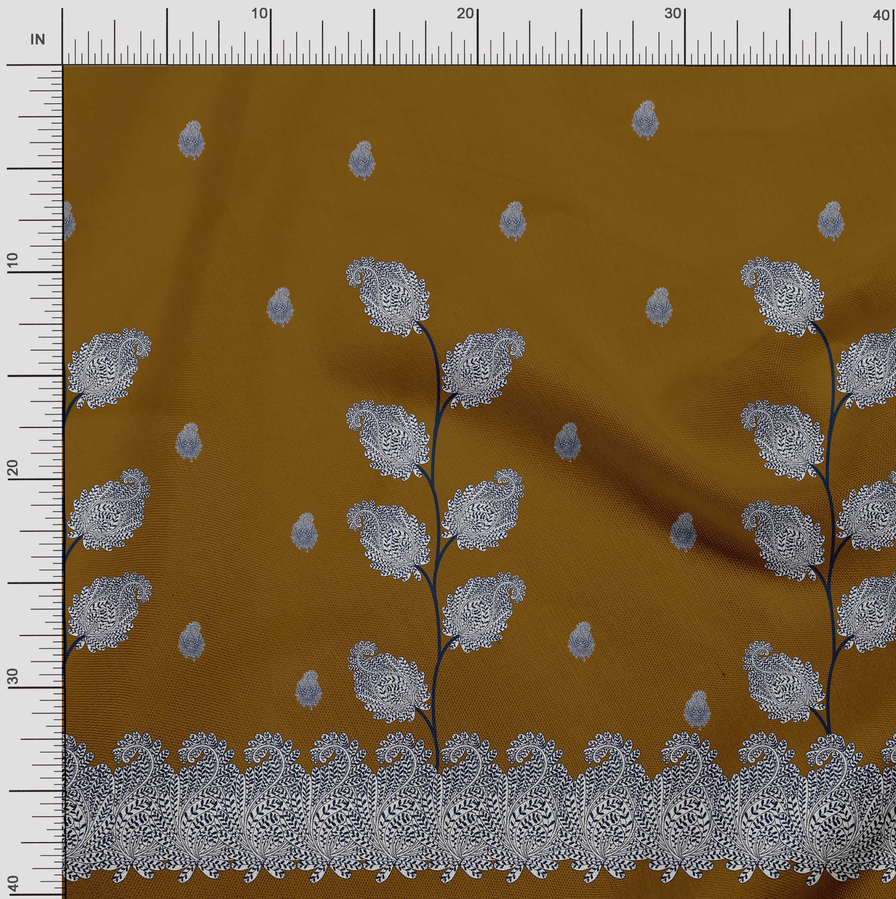 

Тканина Soimoi Black, Японія, креп-атлас, тканина з принтом пейслі, 42 дюйми 42 Inch Wide - Poly Crepe коричневий