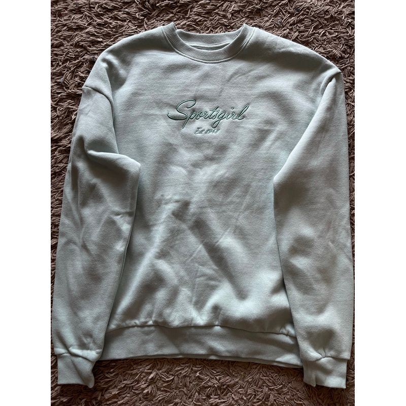 

Australia Women Sport * G Fleece round Neck Hoodie Autumn and Winter Women clothes Sanding Solid Embroidered Pullover Fleece Shirt Mint light green XL/Defect