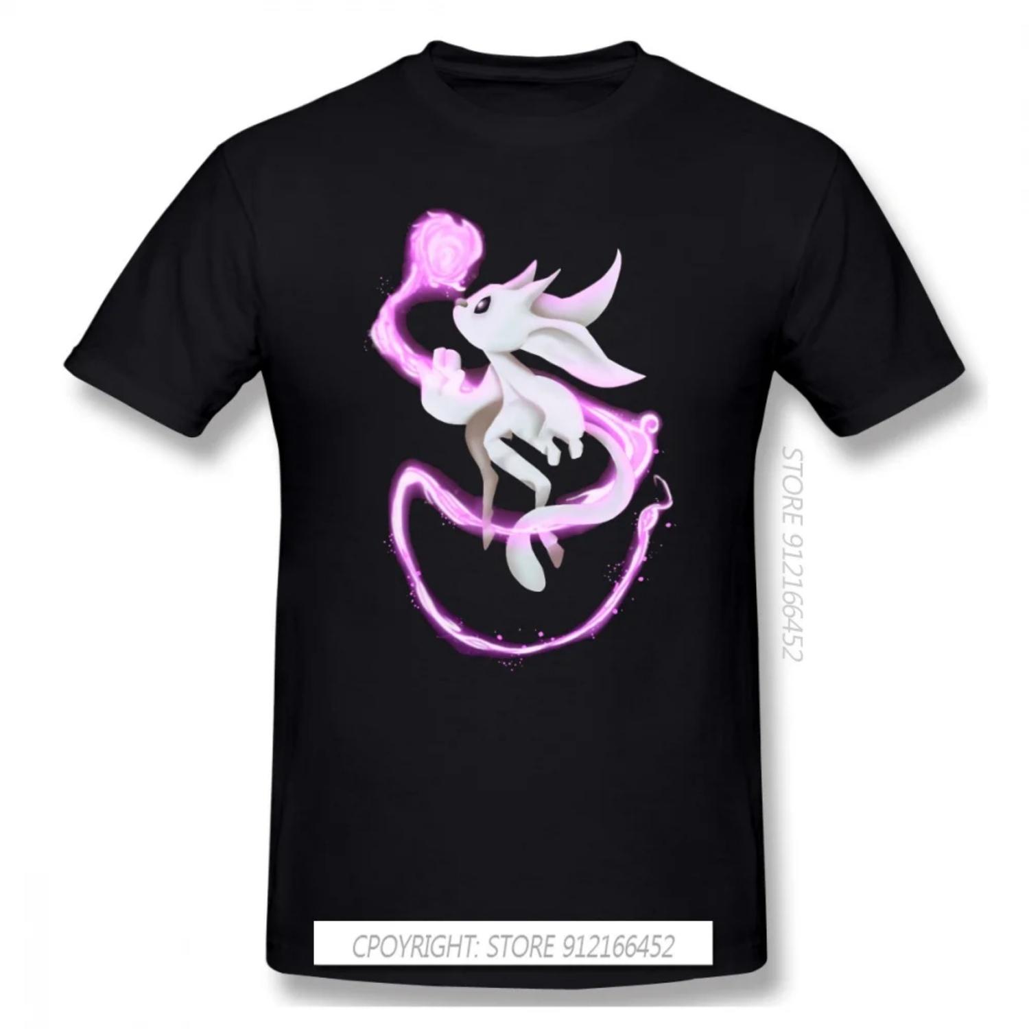Men Clothing Ori And The Will Of The Wisps Platform-Adventure Metroidvania Game T-Shirt Pink Ball Streetwear S чёрный