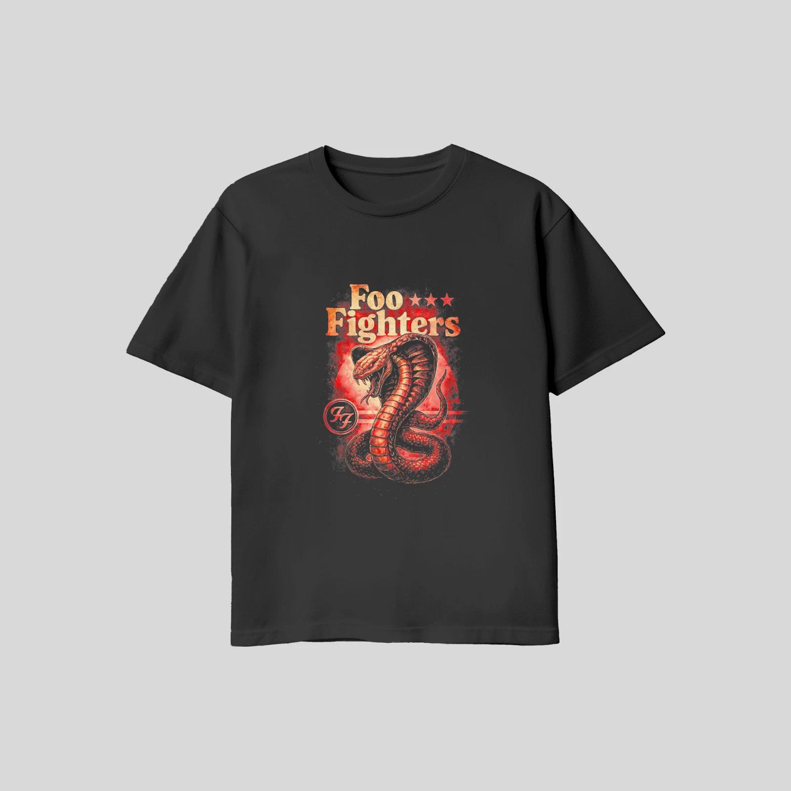 

Unisex Adult Casual Graphic Foo Fighters Dave Grohl Cobra Snake T S... XXL