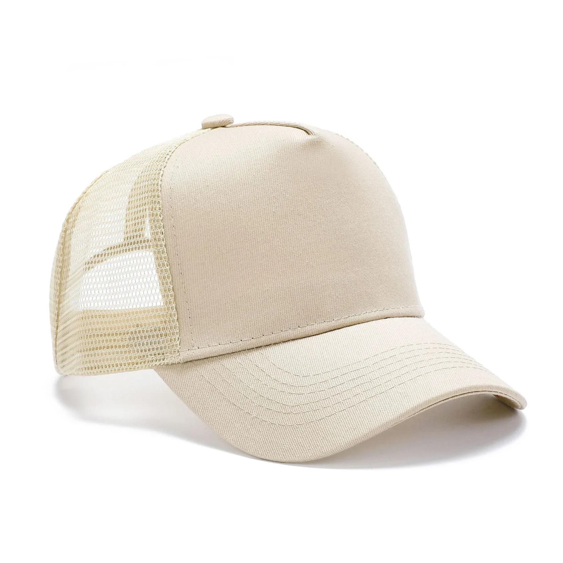 

New Fashion 5 Pane Mesh Baseball Cap Mens And Women Curved Snapback Hats Summer Sunshade Sun Hat Simple Trucker Cap Adjustable