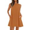Women's Summer Dresses Casual Women's Round Neck Sundress Loose Flowy Short Tank Dresses