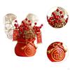 Chinese Year Decorations Artificial Flower Pot Floral Accessory with Pendants Red Branches for