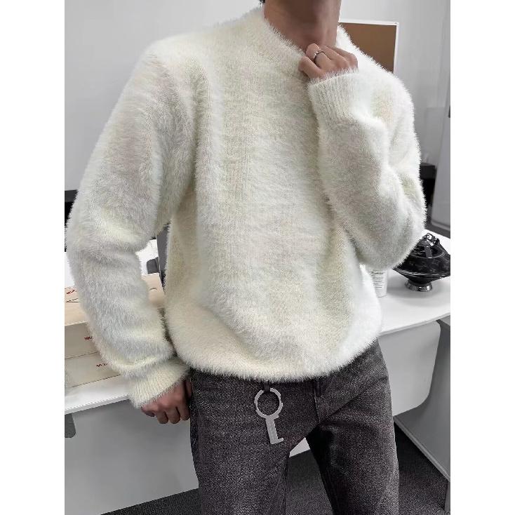 Pulover pentru bărbați, primăvară 2024, mozaic, culori asortate, țesătură prietenoasă cu pielea, la modă, versatilă, top casual, cămașă cu mânecă lungă.