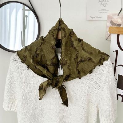 Seidenschal neu Batik alt retro vielseitig einfarbig Nackenschutz kleiner Schal Baumwolle und Leinen Dreieckstuch Taillenband