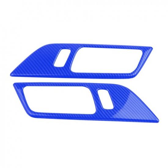 Inner Door Handle Bowl Panel Cover For Ford Mustang 15-2024 GL Blue Carbon Fiber