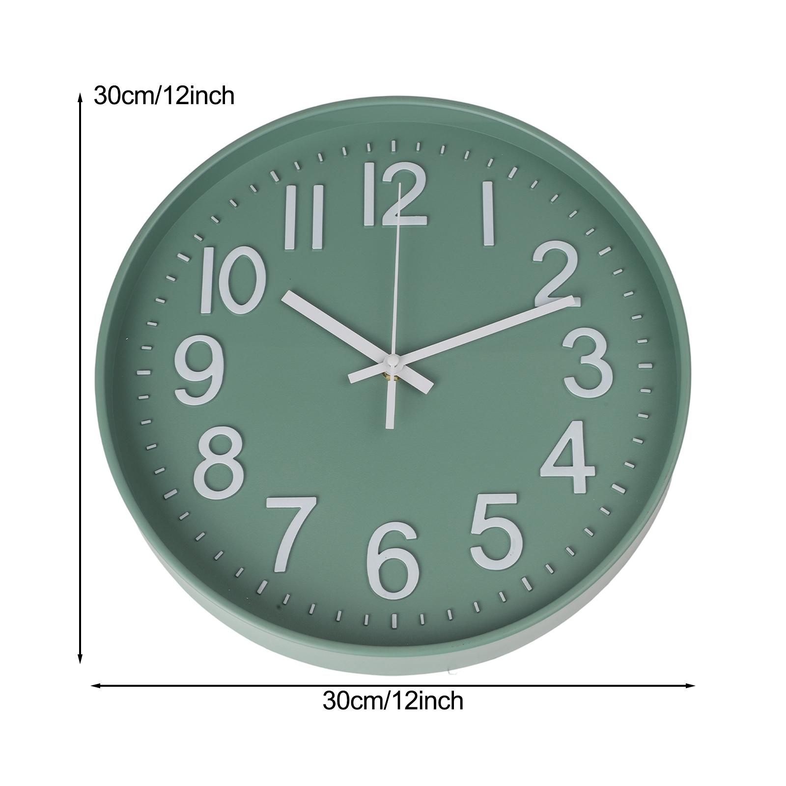 

Home Decor Silent Wall Clock 30cm Wall Clock 12inch 30cm ABS Resin Dial Compact Size Easy To Read Large 3D Arabic Numerals China Mainland