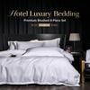 Pure White Hotel Bedding 4‑Piece Set Brushed TC Blend Bed Sheet Duvet Cover Kit