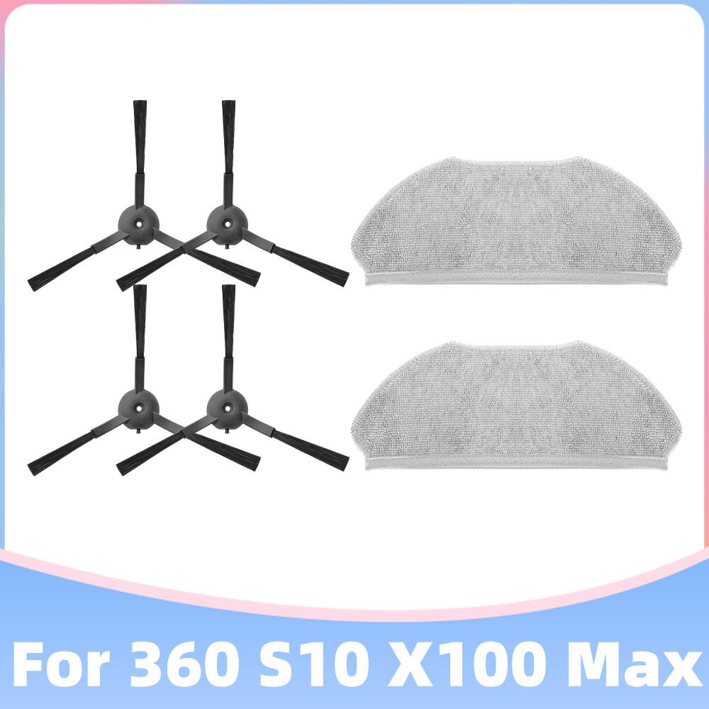 Kompatibel für 360 S10 X100 MAX Roboter Staubsauger Ersatzteil Haupt-Seitenbürste Hepa Filter Mopp Tuch Lappen Ersatz Zubehör