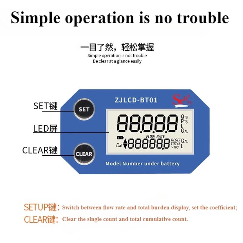 DN15-DN80 Digital Turbine Flow Meter Electronic LCD Display Flowmeter PVC Pipe Liquid Water for Farm Garden Irrigation Tools