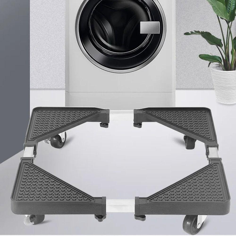 Adjustable Universal Wheel Mobile Rack 4 Locking Wheels Noise Reduction Washing Machine Holder Multi-functional