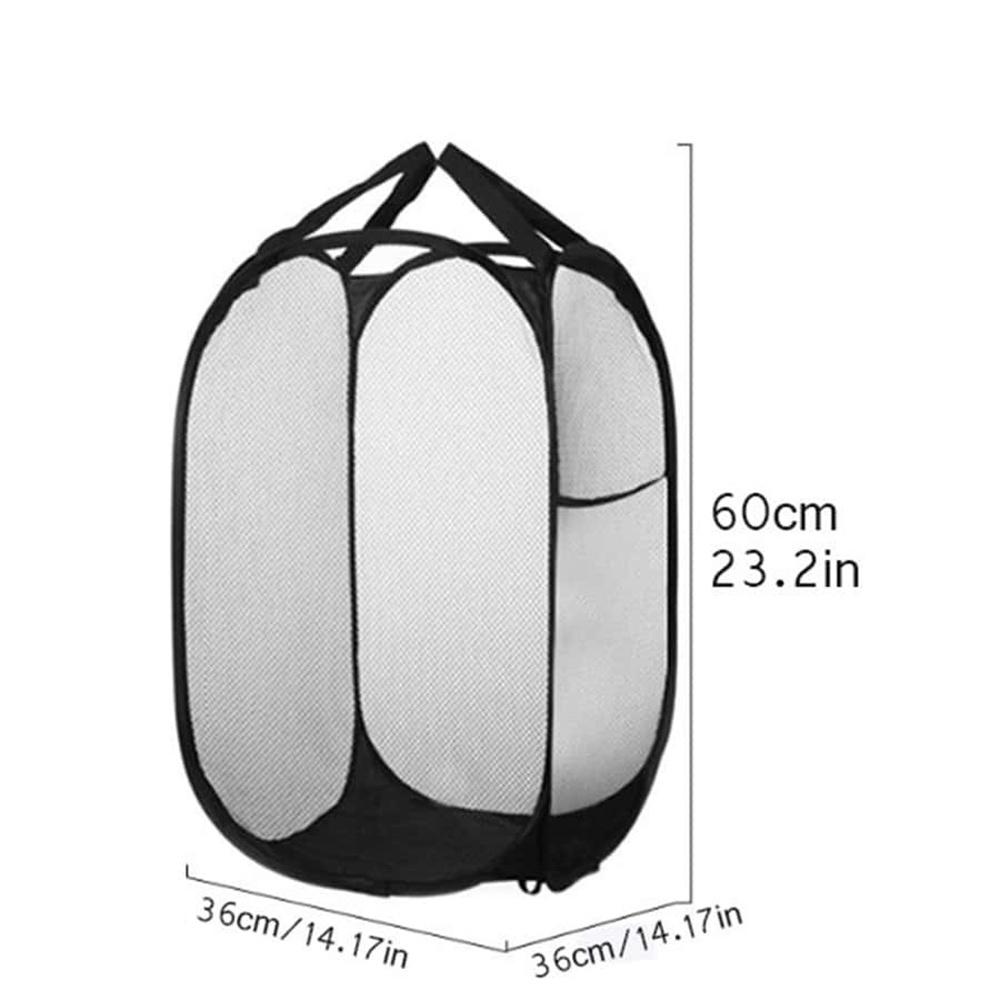 Folding Dirty Laundry Sorting Basket Washing Frame Bathroom Cloth Mesh Storage Bag Frame Bucket Laundry Organizers Storage Pouch