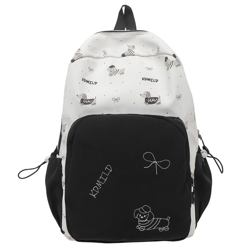 

Contrast Color Student Backpack Large Capacity Women s Lightweight Travel Backpack Small чорний