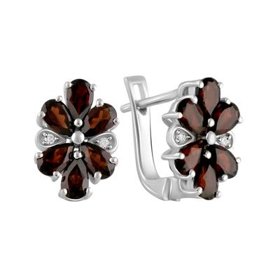 Silver Earrings with Natural Garnet 2.813ct (2104155)