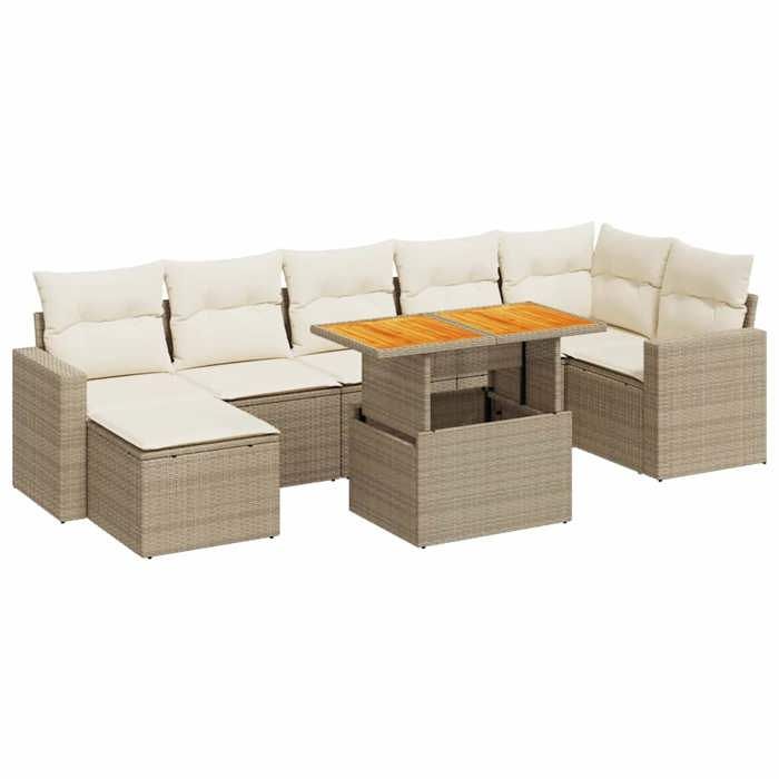 VidaXL Salon de jardin avec coussins 8 pcs beige résine tressée 3327068