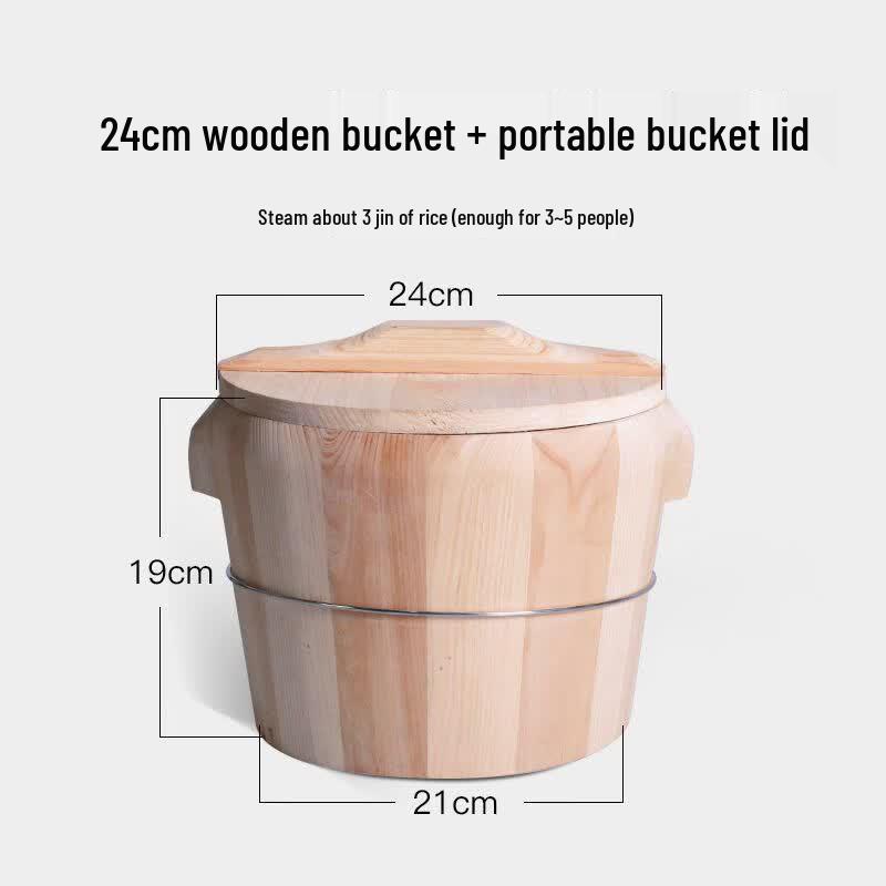 Traditional Bamboo Wood Rice Steamer Bucket