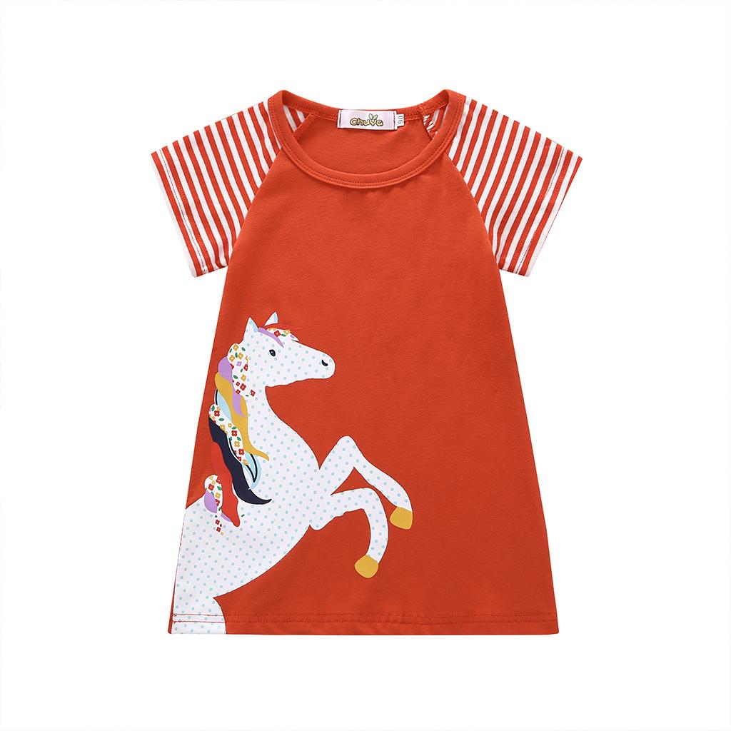 Liouhuble Toddler Baby Girl Kid Spring Clothes Horse Stripe Print Princess Party Dress Liouhuble Toddler Baby Girl Kid Spring Clothes Horse Stripe Print Princess Party Dress