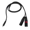 Type C To Dual XLR Cable Y Splitter USB C To XLR Male Audio Cord for Phone Power Amplifier Active Speaker
