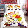 3-teiliges Bettbezug-Set (1 * Bettbezug + 2 * Kissenbezug, ohne Kern), Personalisierbares Bettwäscheset mit Pippi Langstrumpf-Muster, Dekoration für Schlafzimmer zu Hause, Geschenk