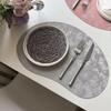 Cashew Shaped Leather Placemat Nordic Thermal Heat Resistant Decorative Table Mat Double-sided Faux Velvet