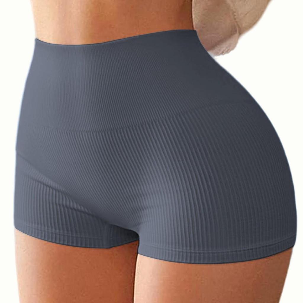 Damen High Waist Europäische und Amerikanische Bauchkontrolle Yoga Shorts