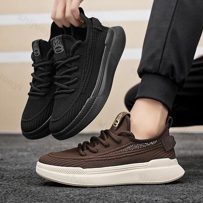 Fashion Fly Weave Design Mesh Breathable Sports Casual Flat Shoes 2025 Summer Men New Comfortable Lightweight Fashion Soft sole Sneakers