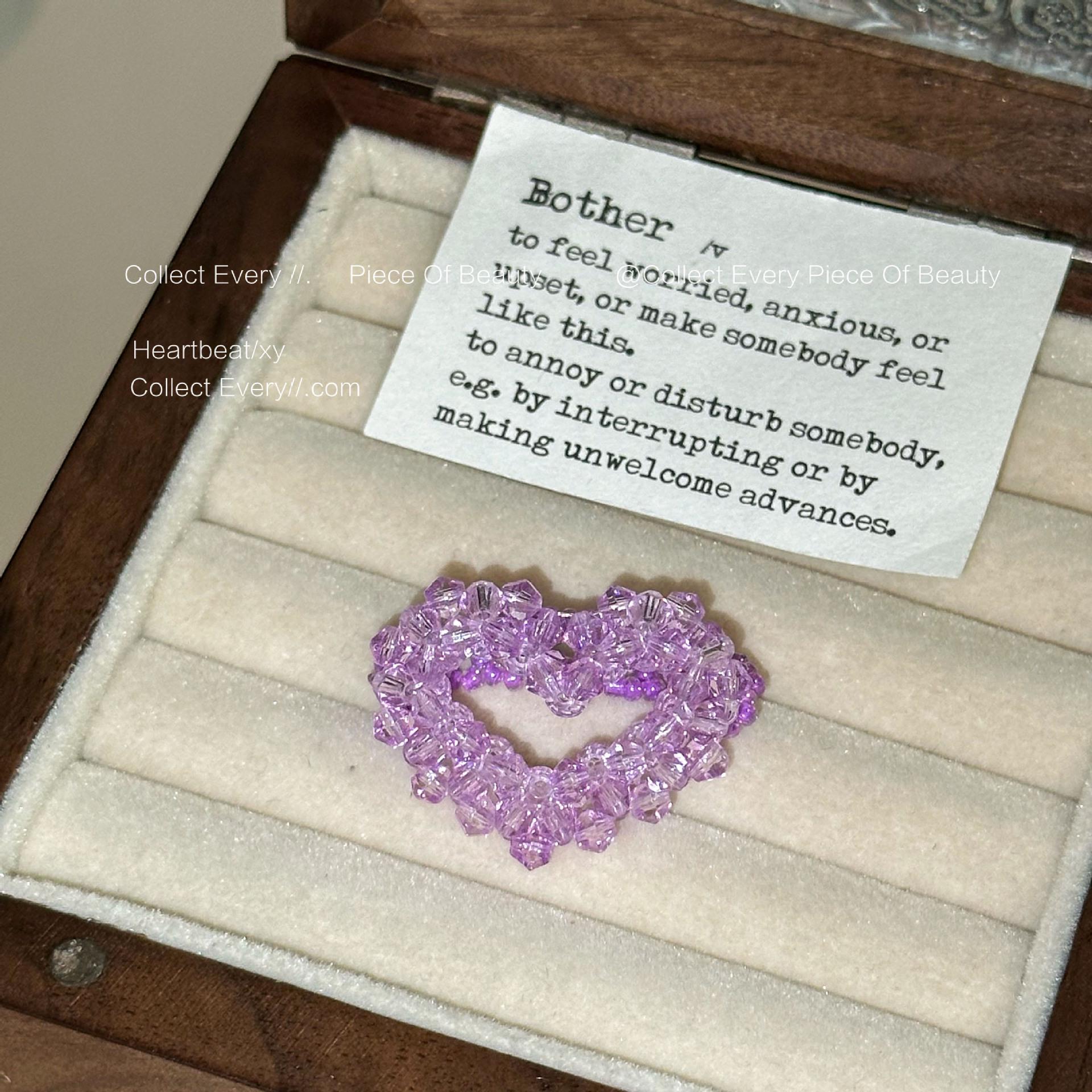 

Модное кольцо с кристаллами и бусинами в виде ажурного сердца для женщин фиолетовый