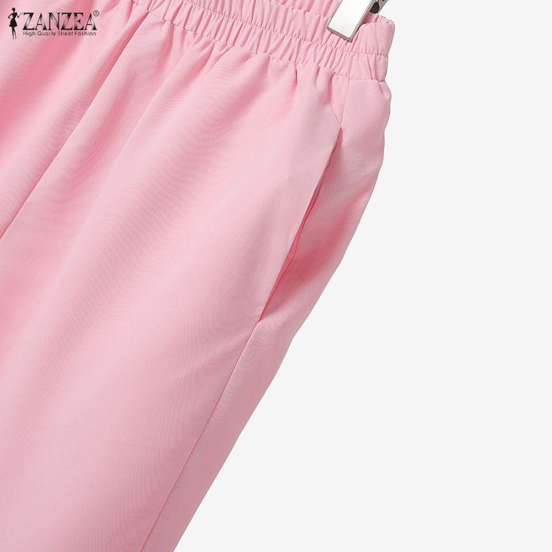 ZANZEA Women Cardigan Blazer and Pants Casual Two Piece Suit Sets