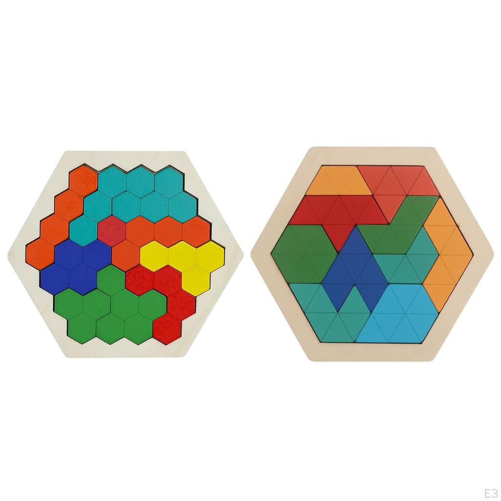 Educational Puzzles Blocks, Logical Game ,Colorful Wood Brain Teasers Toy, for Creativity