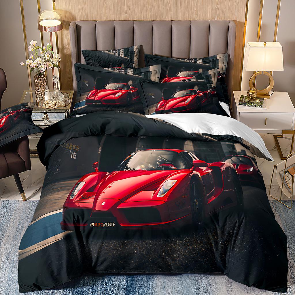 Sports Car Bedding 3D Digital Printing Two-Piece Quilt Set Three-Piece Home Textile
