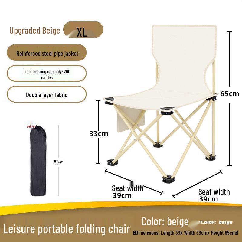 Portable Folding Chair with Backrest for Sketching, Home, Fishing, and Camping