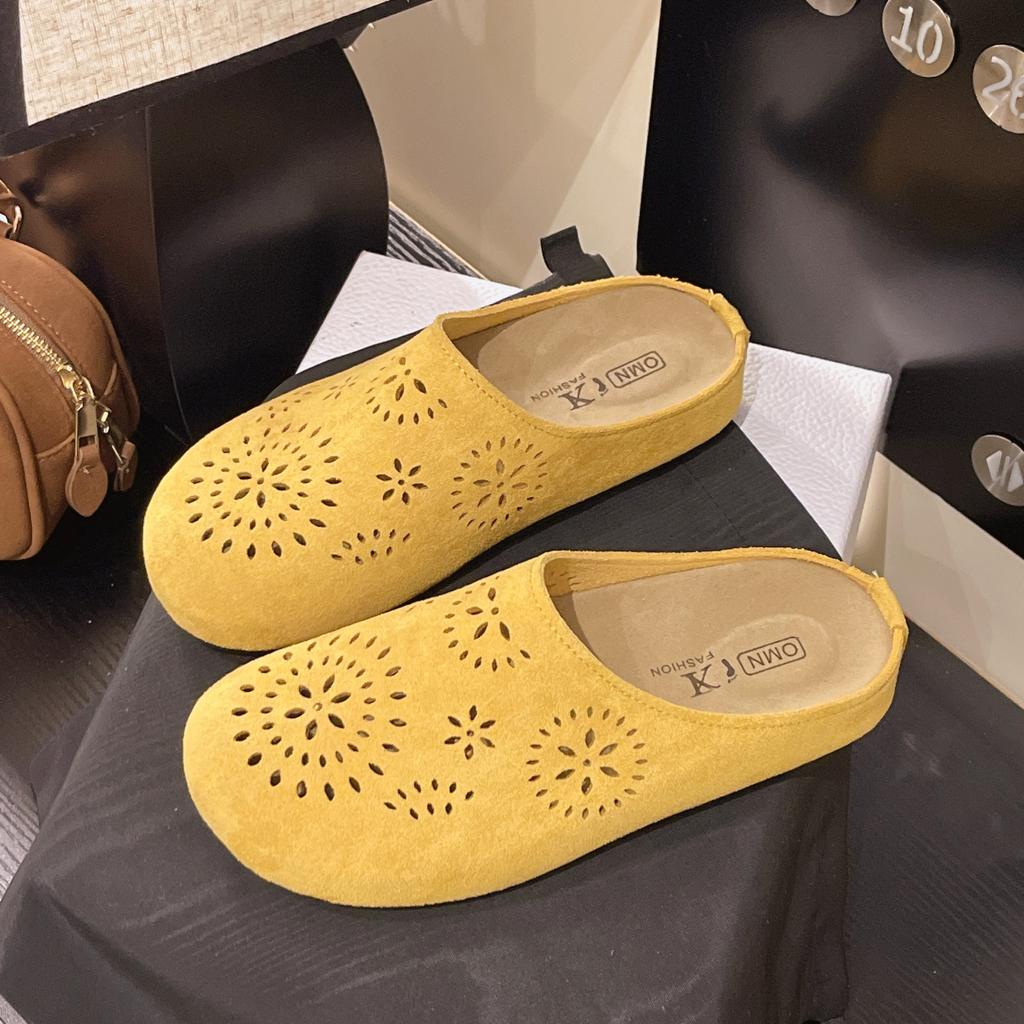 Hollow bag head half slippers women's summer 2025 Boken new outer wear thick-soled casual cool slippers versatile soft bottom