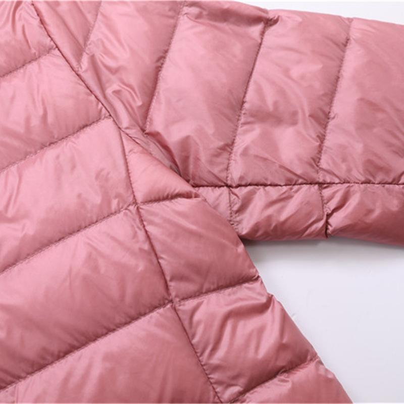 Women's autumn and winter lightweight down jacket with hood, thin and oversized coat
