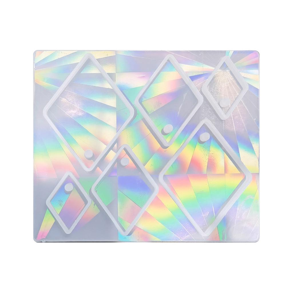 Light and Shadow Cartoo Resin Molds Rhombus Mold for Keychain Jewelry Making Elegant Earrings Crafting Supplies