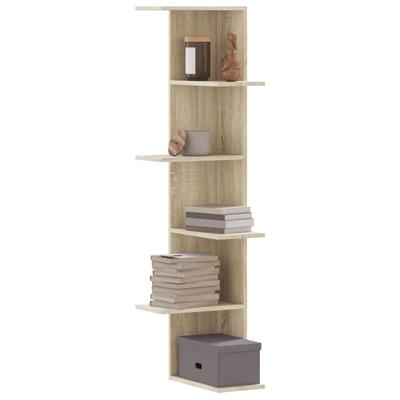 Vidaxl Corner Wall Shelf, Sonoma Oak, 36.5X36.5X140 Cm