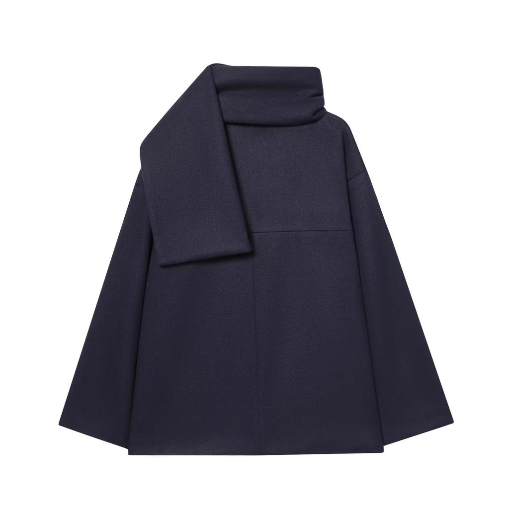 Stile europeo e americano, nuovi abiti da donna, misto lana con sciarpa cappotto corto cappotto 2065/201