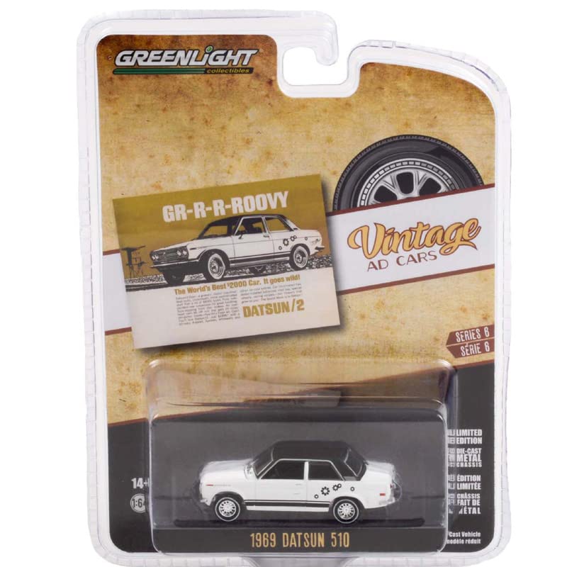 GREENLIGHT Scale Vintage Ad Cars Series 6 1969 Datsun 510 164
