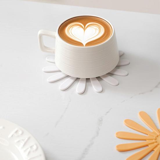 1 Set Flower Coaster Heat-Resistant Floral Theme Trivet Anti-scald Kitchen Countertop Pot Pan Coffee Tea Cup Holder Dining Table Decoration