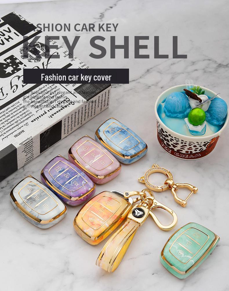 Moderne Autoschlüsselhülle für ix25, ix35, Sonata, Elantra, Mistra - Schützende Schale Tasche