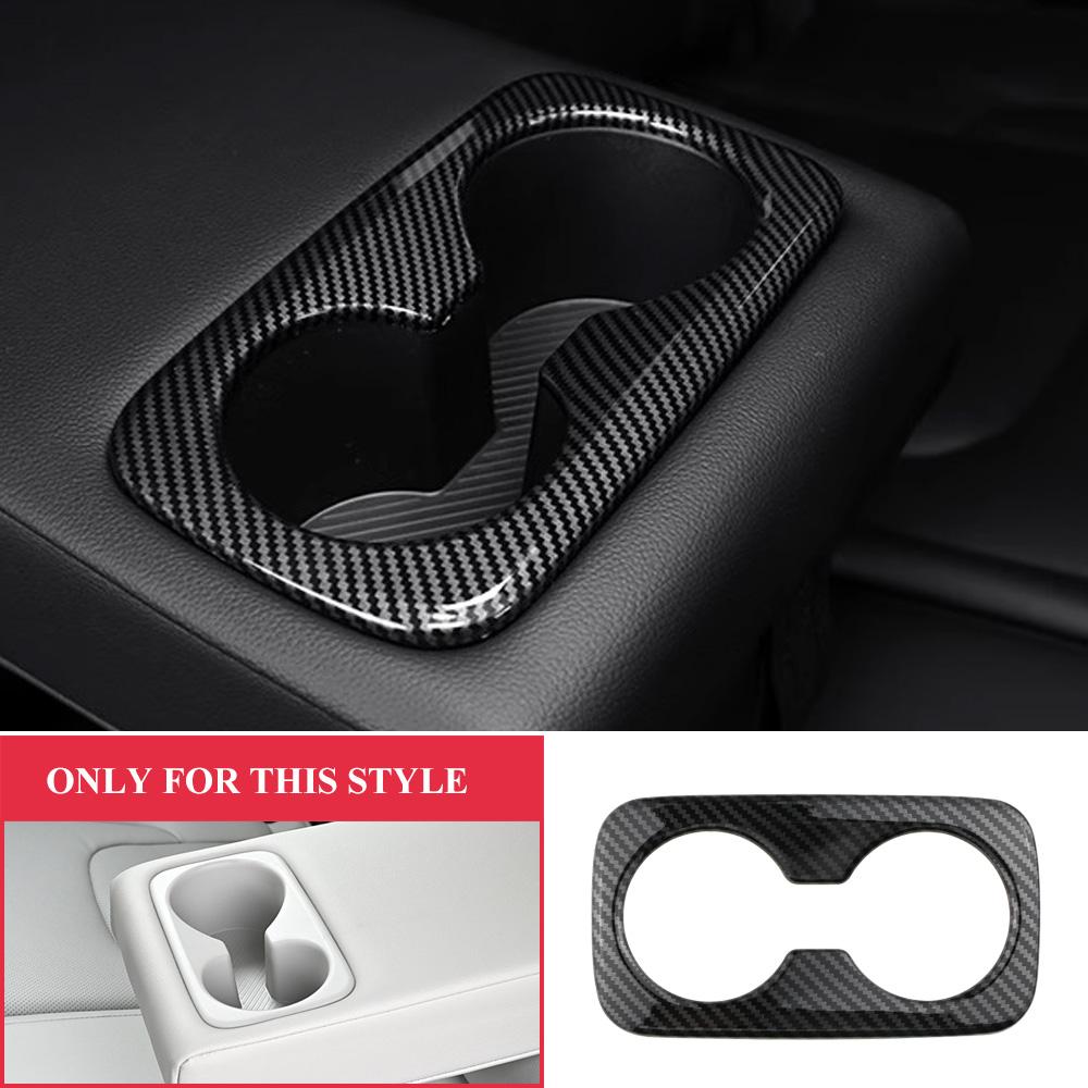 Car Back Water Cup Panel Cover Trim Decoration Sticker for Kia Sportage NQ5 2022 2023 2024 Imitation Carbon Fiber Accessories