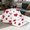 Valentine'S Day Heart Pattern Print Classic Baseball Cap Lightweight Adjustable Duckbill Hat Button Closure Woven Ideal