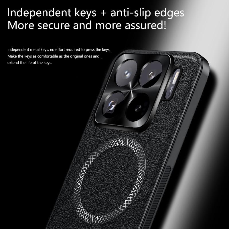 Retro Leather Magnetic Phone Cases For Xiaomi 15 Ultra 12 13 14 15s Pro 14T 14 Ultra Business Camera Protection Shockproof Cover