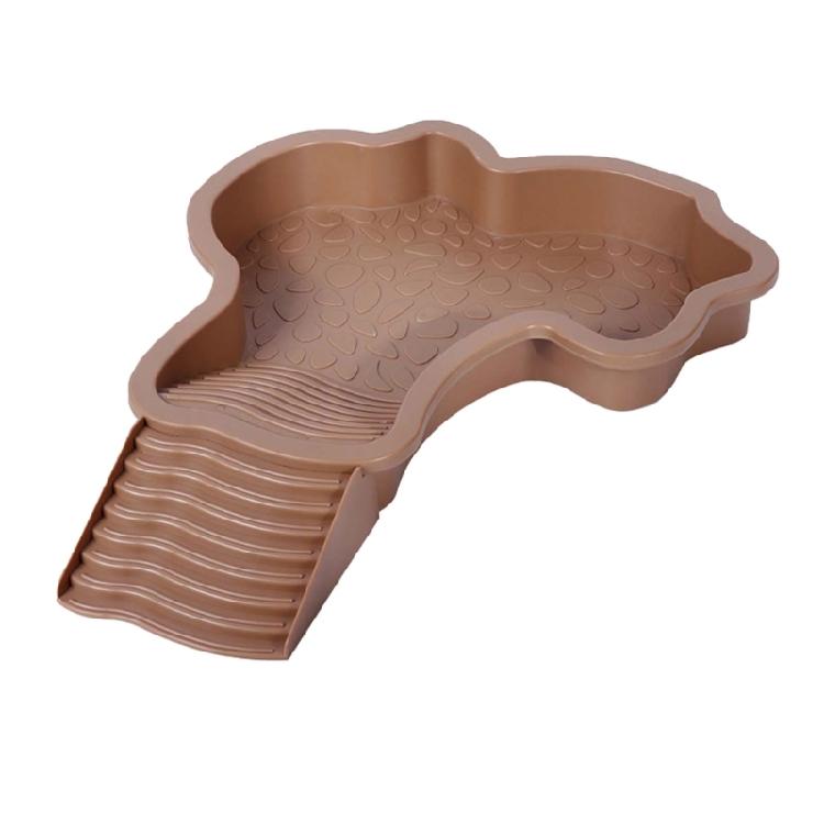 Turtles Habitat Bowl With Ergonomic Steps 4.3cm Depth Scratch Resistant For Indoor and Outdoor Use