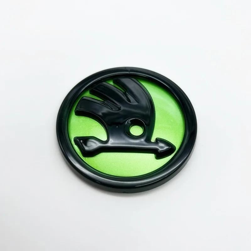 2025 Neues 80/90/100mm 3D-Logo Auto Fronthaube Kühlergrill Heckklappe Emblem Abzeichen Aufkleber Für Skoda Fabia Rapid Superb Octavia a7 Kodi