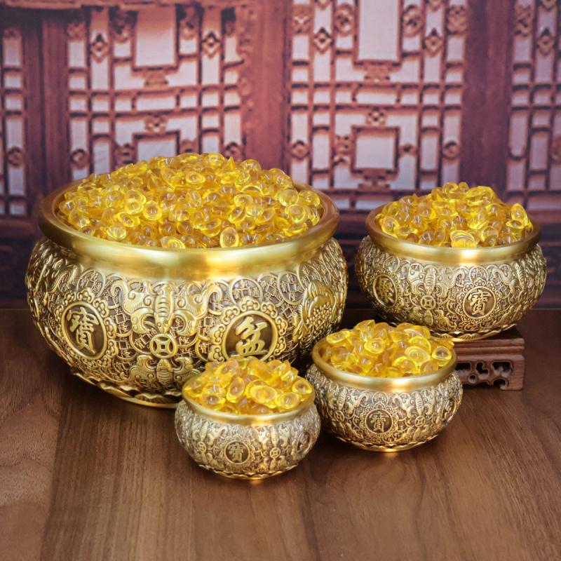 Eight Blessings Copper Golden Toad Treasure Bowl Home Office Craft Ornament Wholesale One Piece Dropshipp