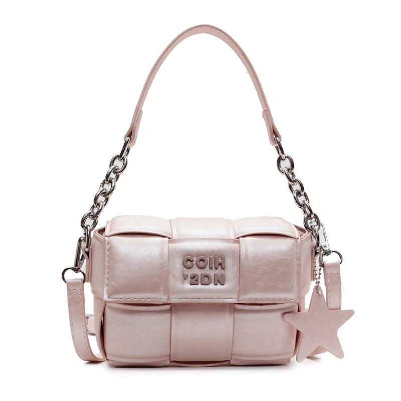 Woven Portable Small Square Bag Women's Spring New Shoulder Bag Niche High-end Hand Carry Messenger Bag