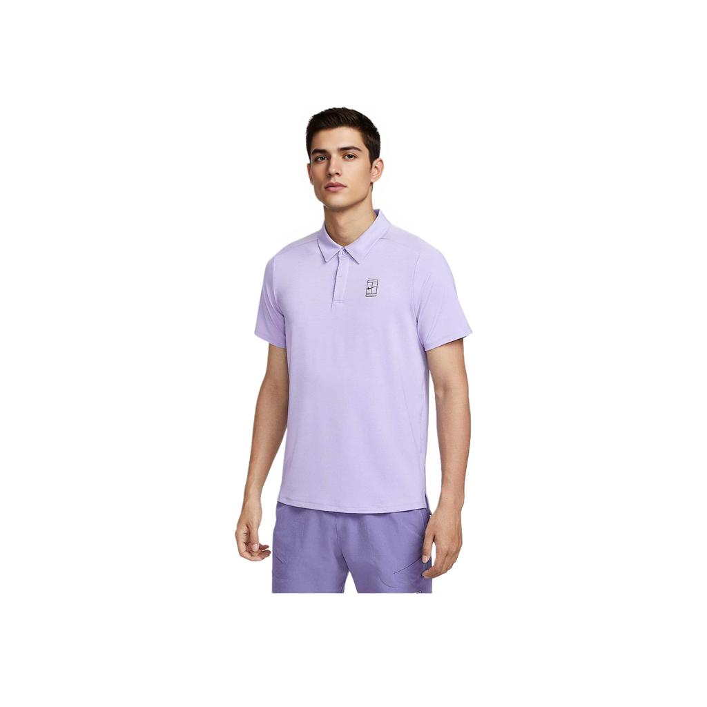 Nike יתרון מגרש Dri-Fit נוח רב-תכליתי פשוט אופנתי חולצת פולו שרוול קצר גברים טופים סגול רך FZ6908-515