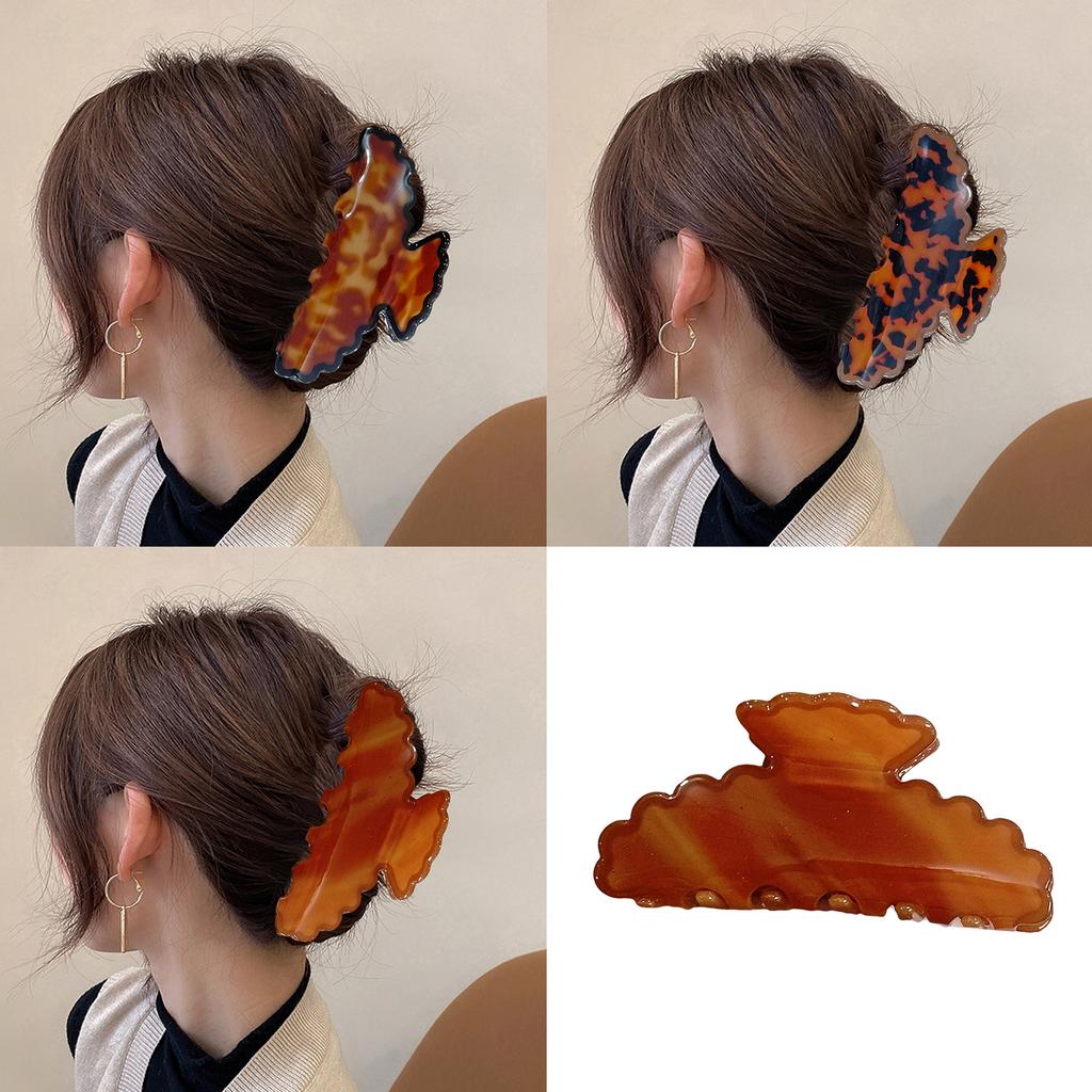 Large Hair Claw Clip Blue White Porcelain Tie Dye Pattern Lightweight Acrylic Hair Accessory 12 Color Options