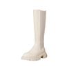 2024 Genuine Leather Boots Women Knee High Boots Design Platform Riding Boots Thick Heel Ladies Boots Autumn Winter White Boots