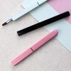 Dual-Head Retractable Lip Brush with Cap - Compact Square Aluminum Design for Lipstick Application